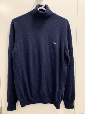 Harmont & Blaine Navy Turtleneck Sweater with Logo Size XL